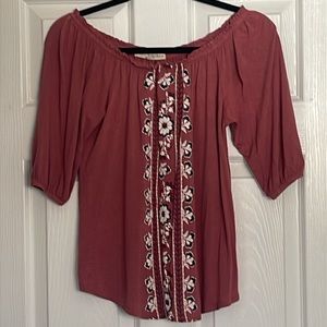 Floral off the shoulder top XS EUC